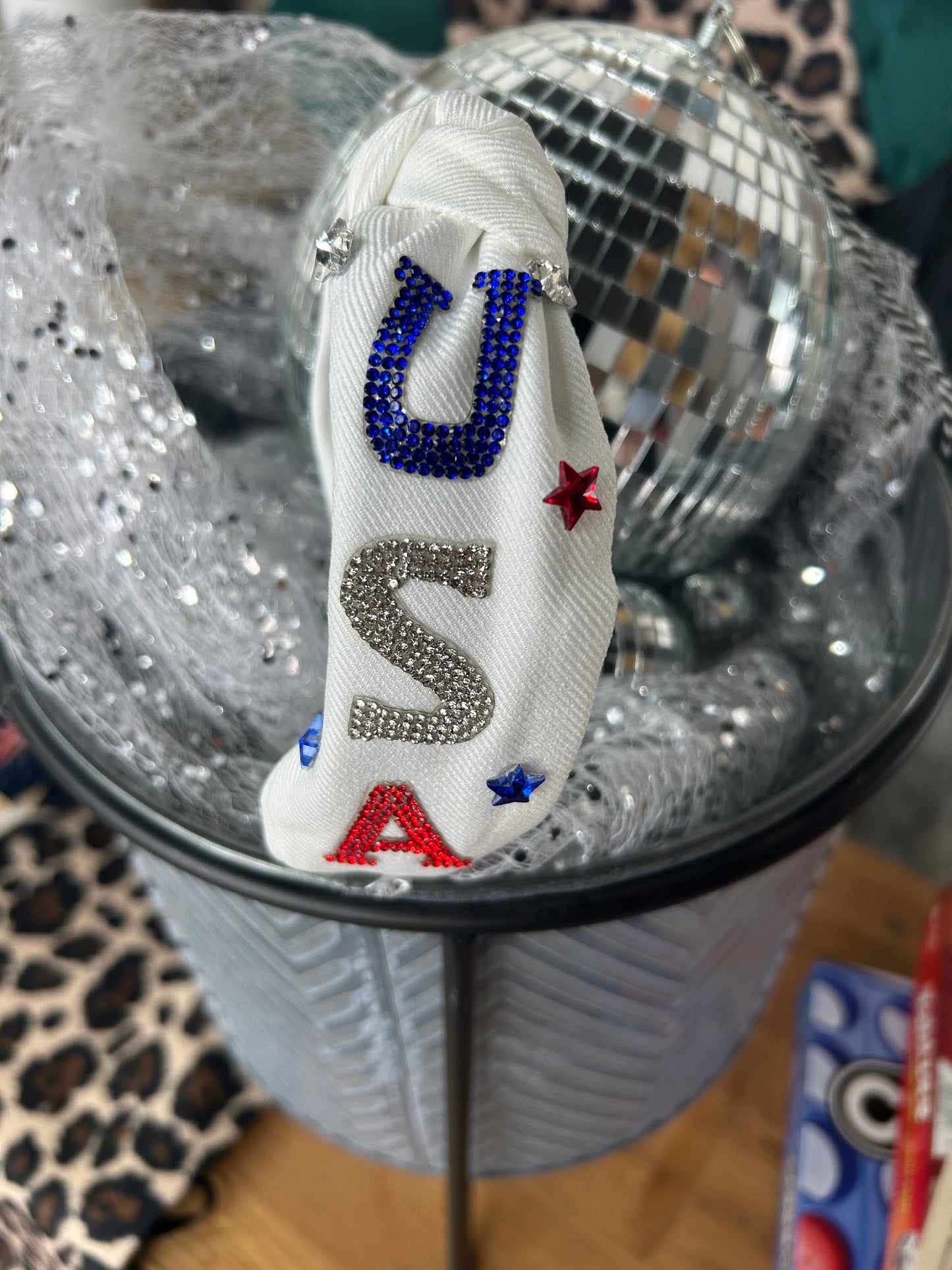 Beaded stars and stripe headband