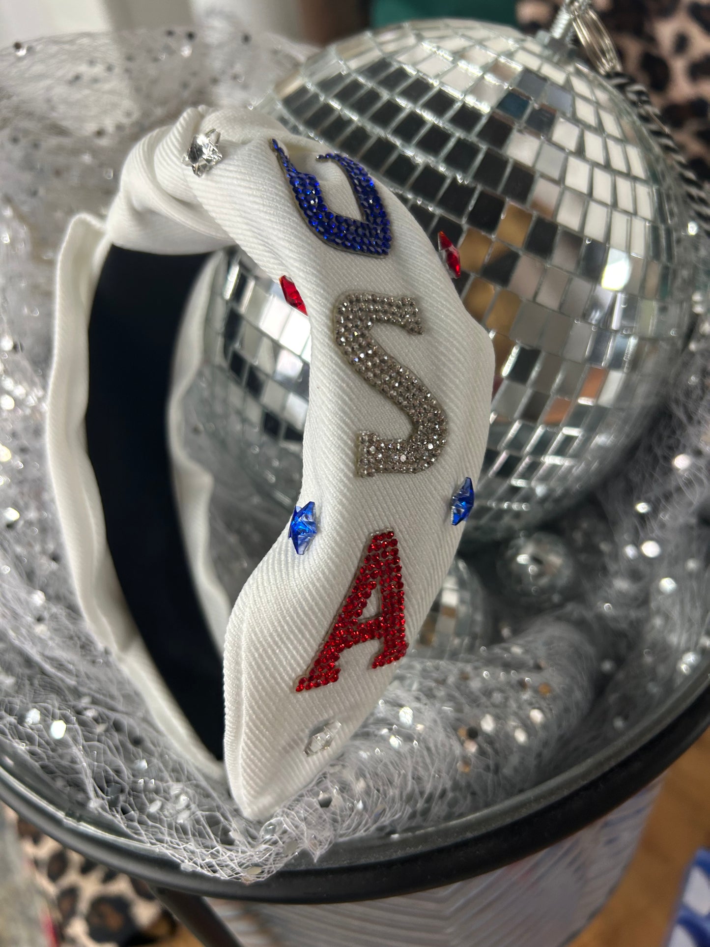 Beaded stars and stripe headband