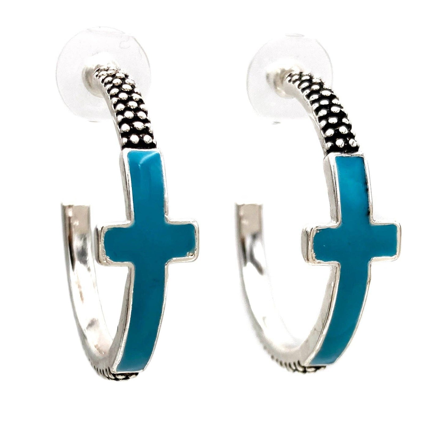 Lunar Deer - Colored Cross Hoop Earrings