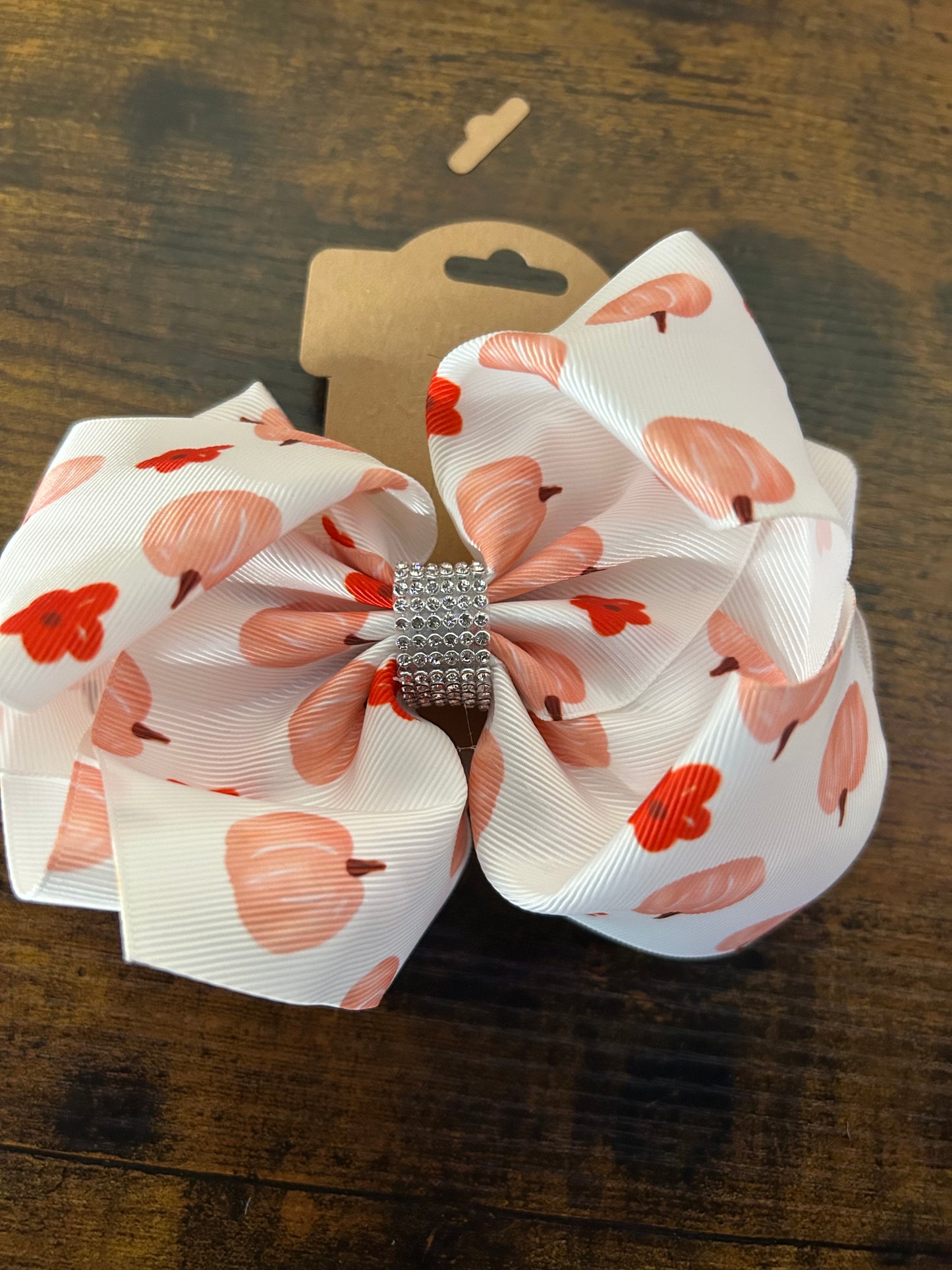 Pumpkin bows with rhinestone accent - Multiple Variations