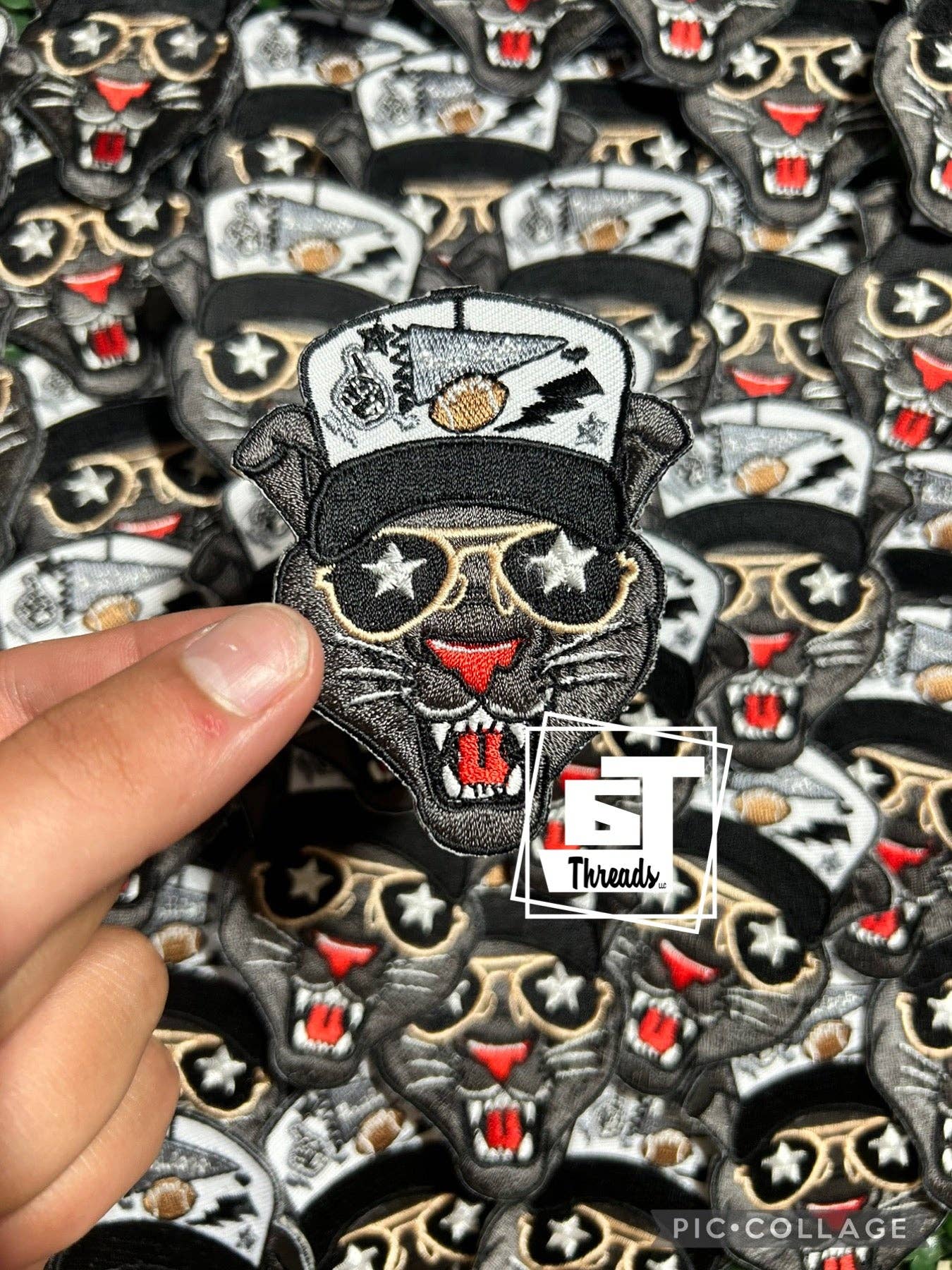 6j Threads LLC - Star Sunglasses Spirit Panther....Cap Patches Only