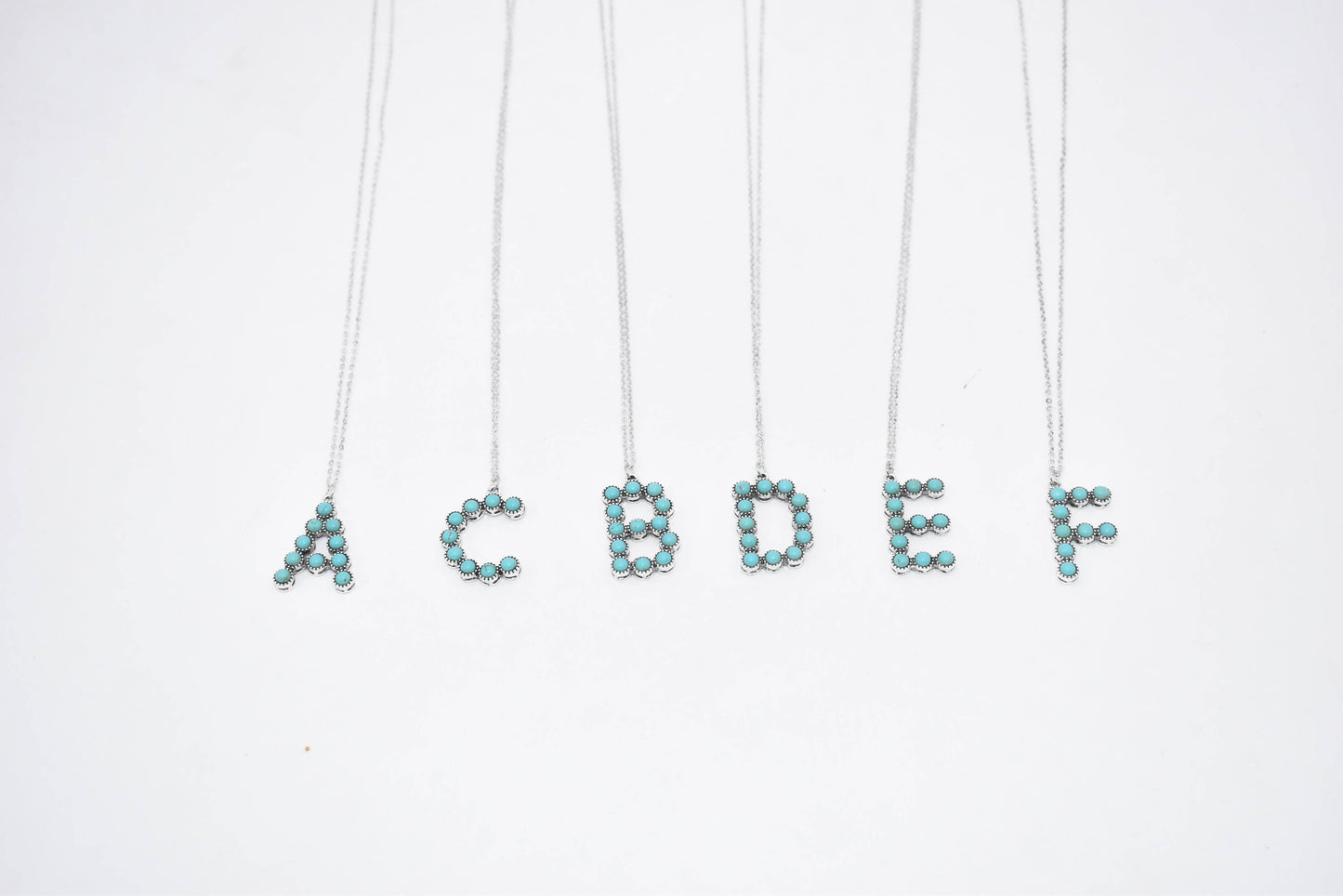 Turquoise Initial Necklaces