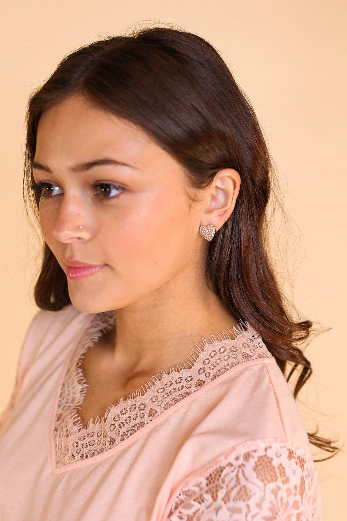 Southern Grace - Heart Of Mine Heart Shaped Stud In Rose Gold