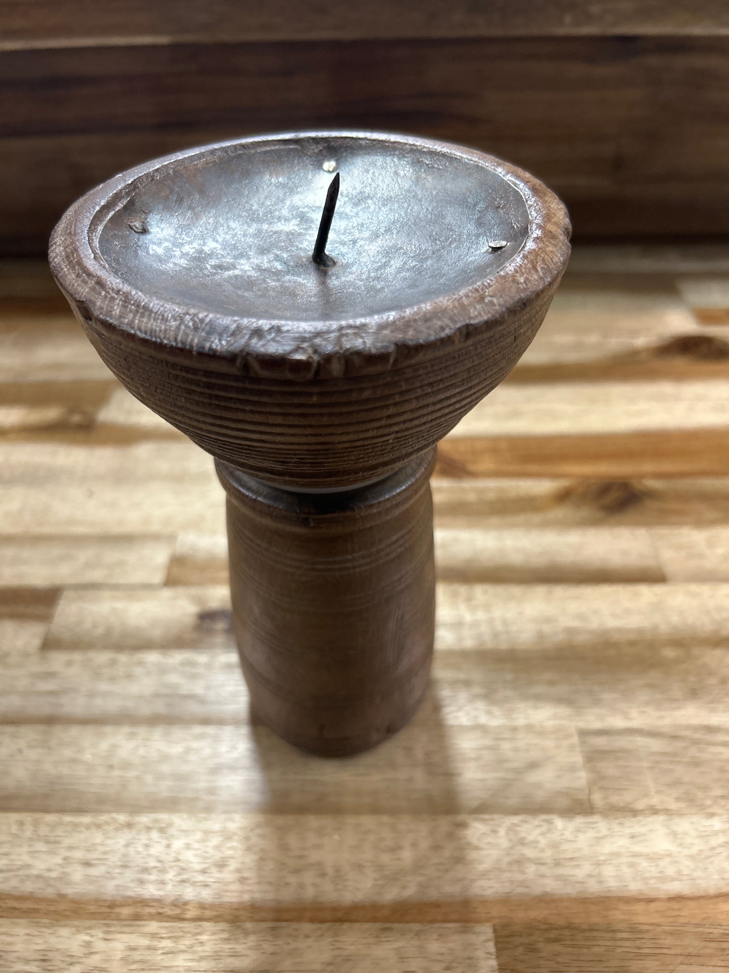 Decorative Wood Pillar Candle Holder,