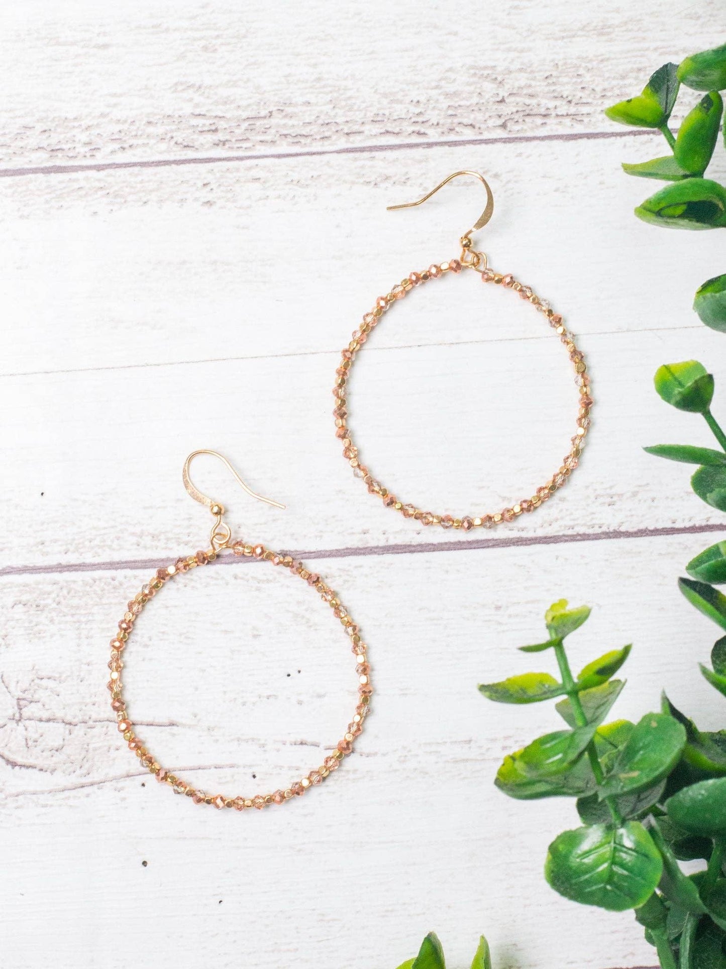 Southern Grace - SPRINKLED WITH LOVE ROSE GOLD BEADED HOOPS