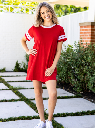 Say it Loud, Say it Proud Gameday Dress, Red