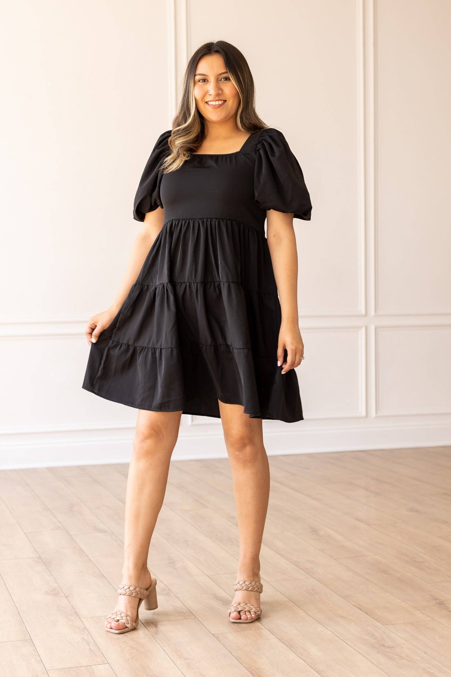 Breeze-Kissed Black Dress