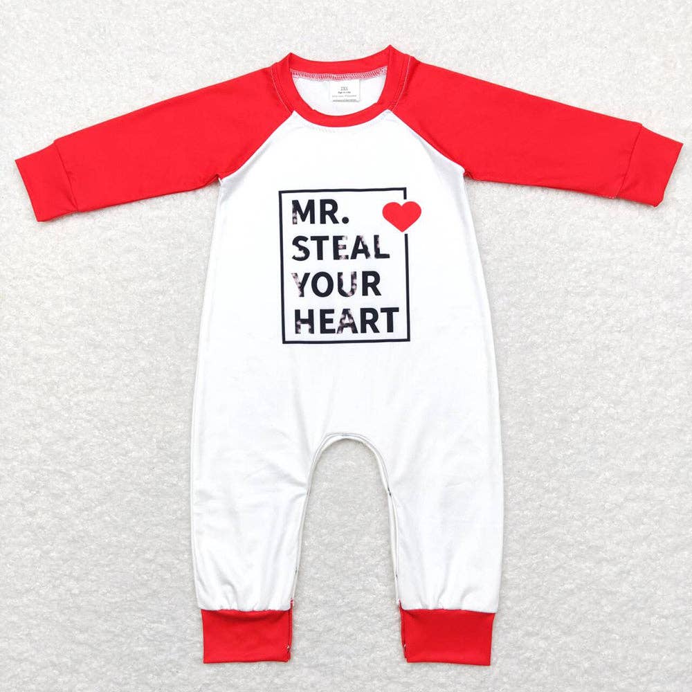 Steal Your Heart Valentines Long Sleeve Rompers