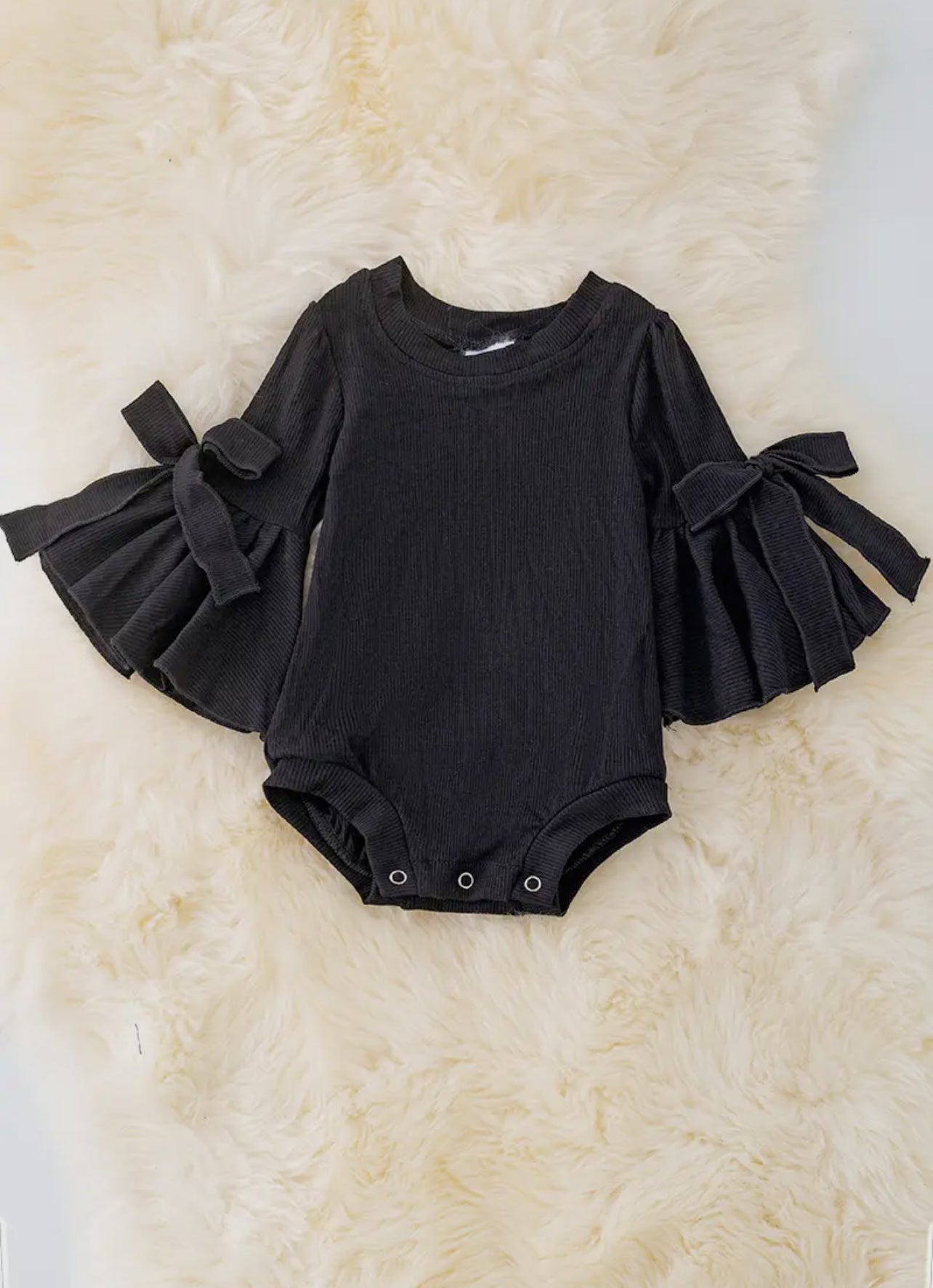 Bell Sleeve Black Onesie