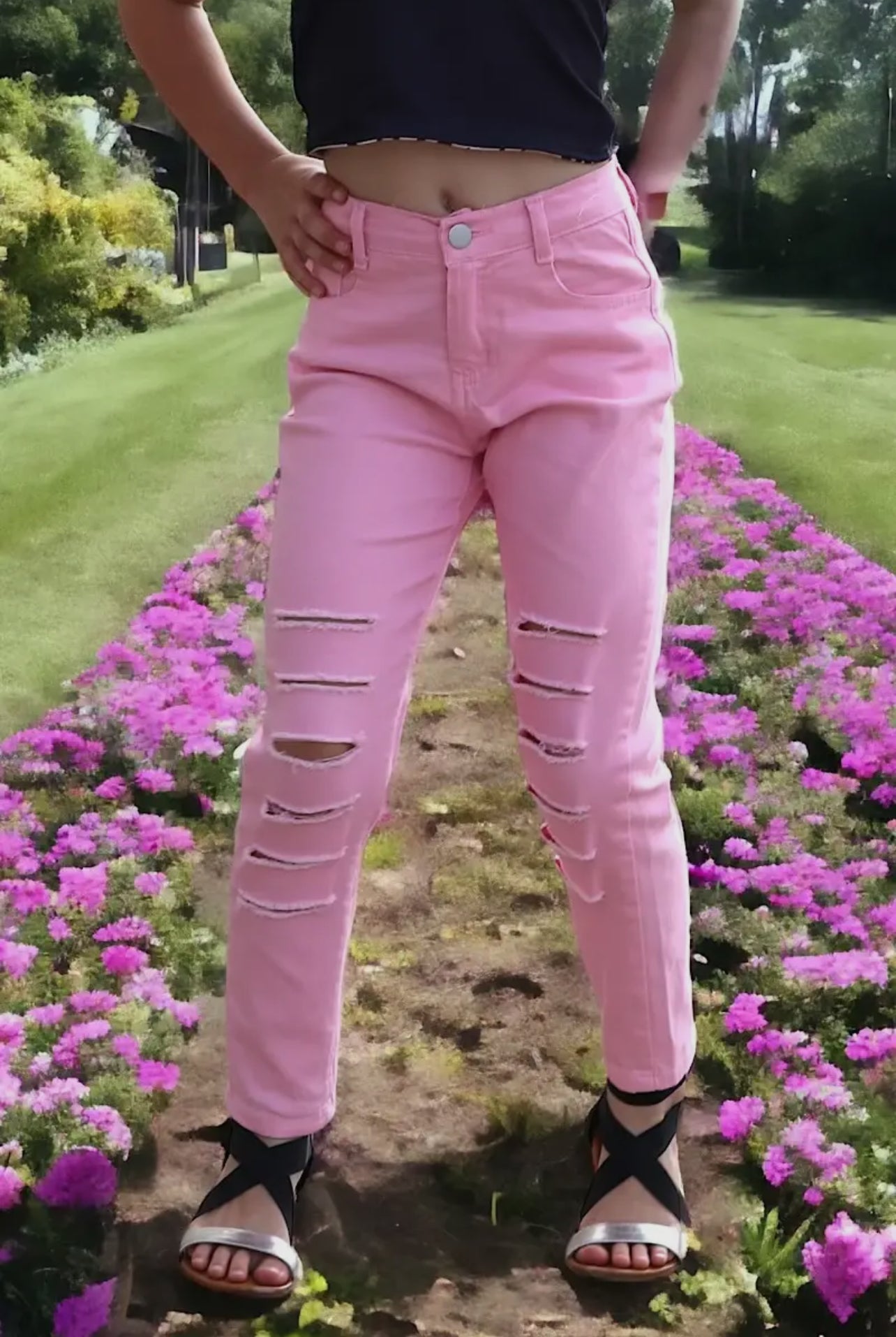 Starla Light Pink Ripped Skinny Jean