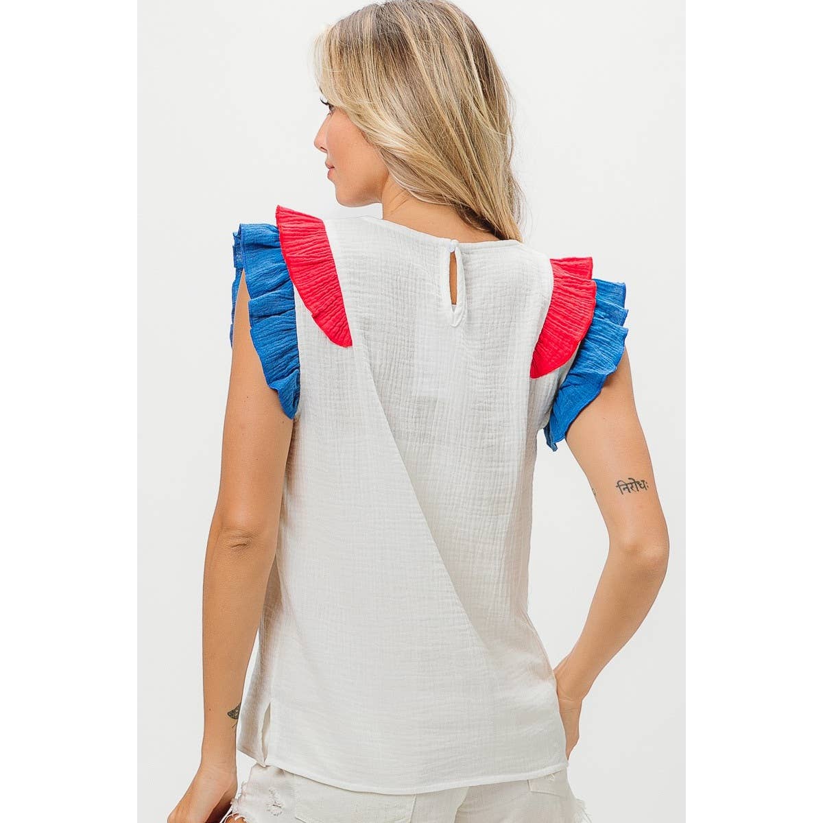 BiBi - USA METALLIC TINCEL COLOR BLOCK TOP