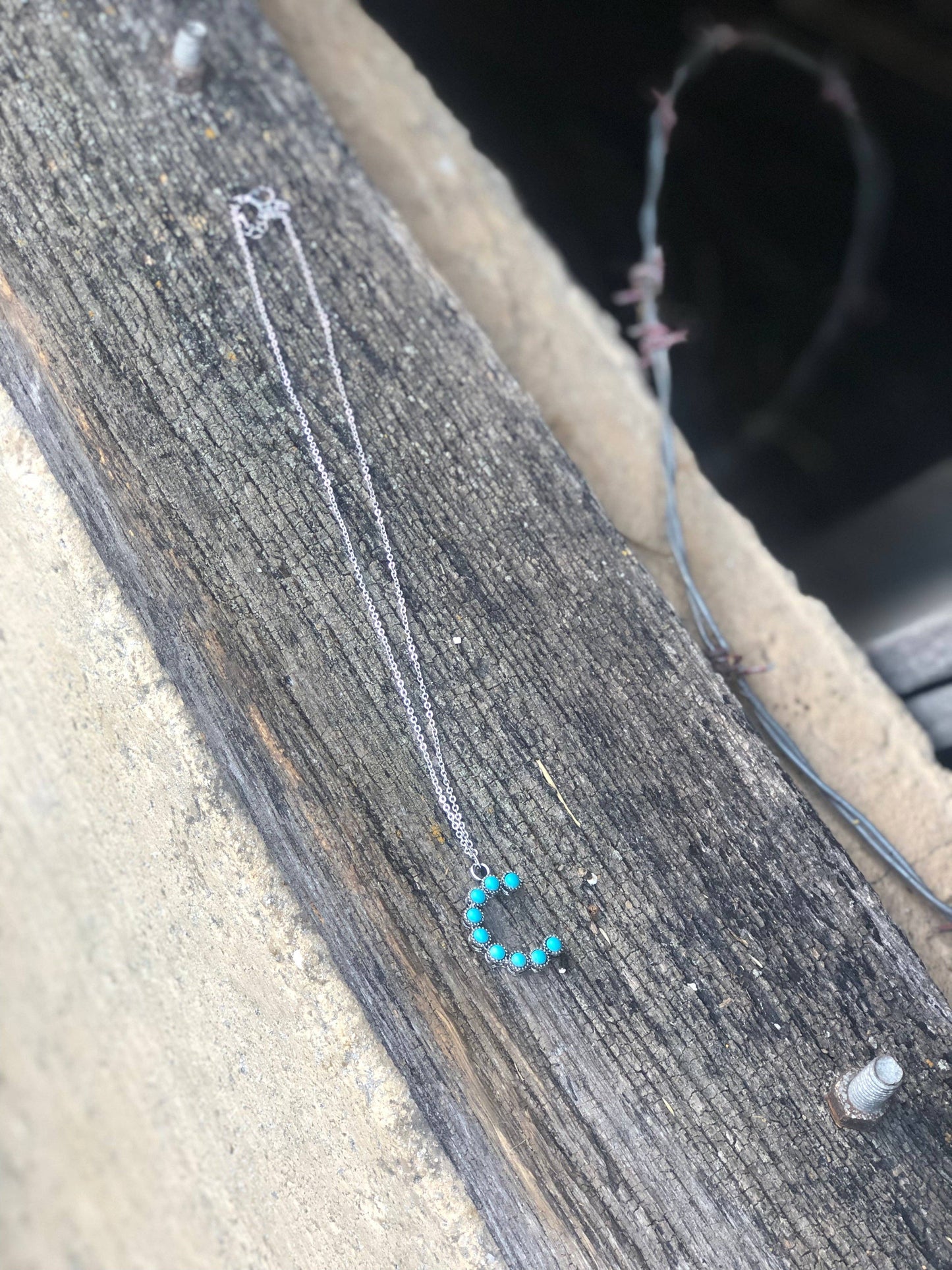 Turquoise Initial Necklaces