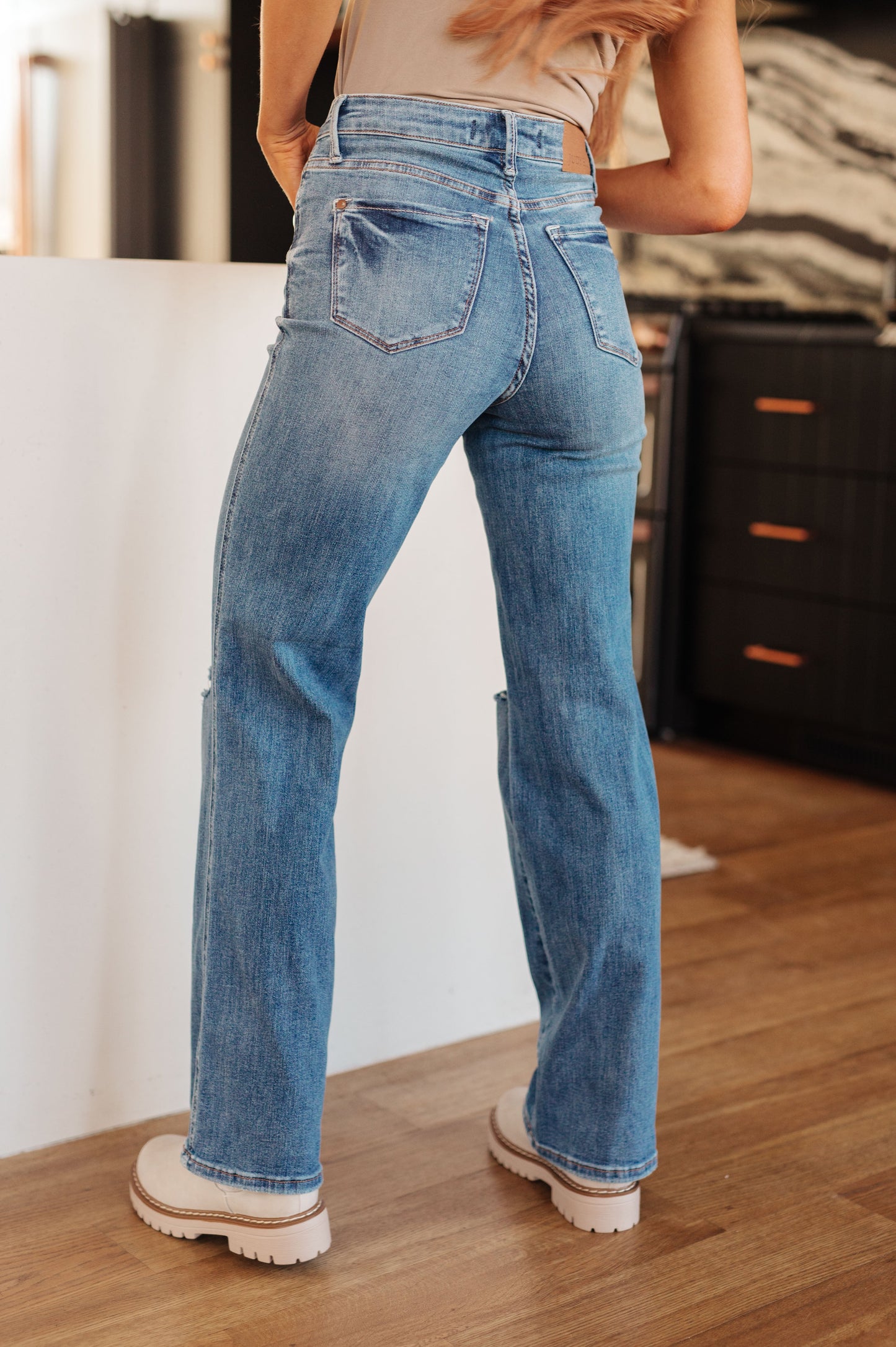 Bree High Rise Control Top Distressed Straight Jeans - ONLINE EXCLUSIVE!