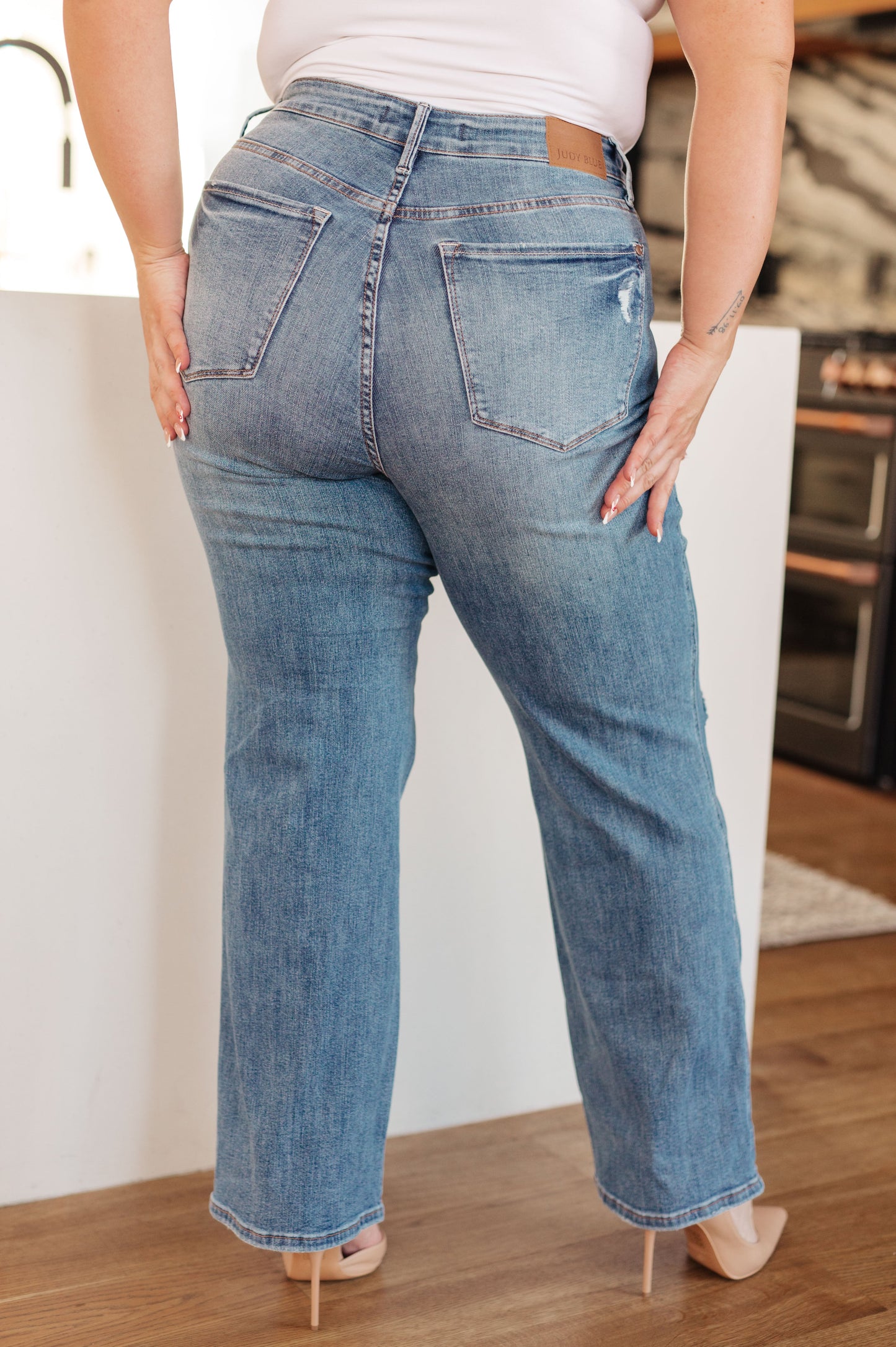 Bree High Rise Control Top Distressed Straight Jeans - ONLINE EXCLUSIVE!