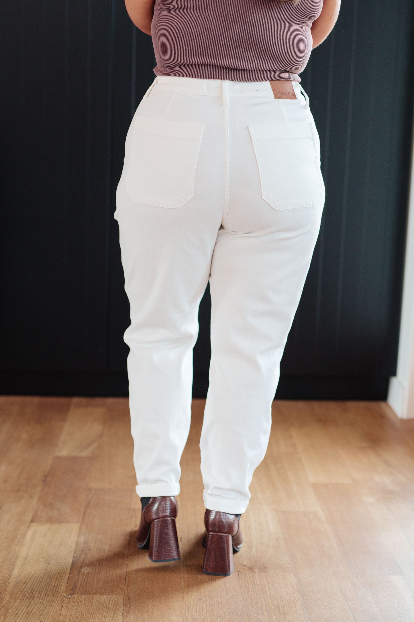 Charlene High Rise Contrast Thread Jogger in Ecru - ONLINE EXCLUSIVE!