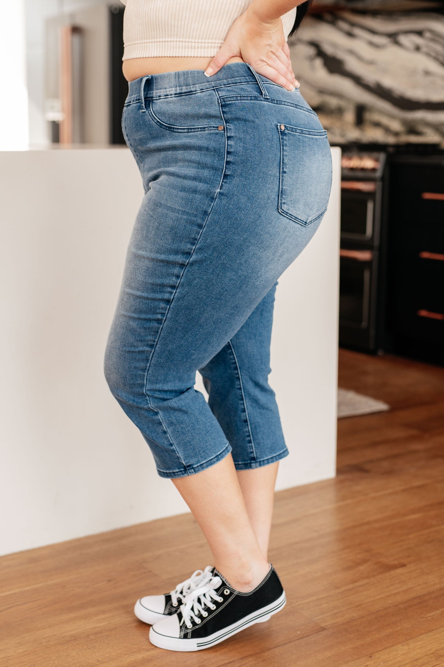 Emily High Rise Cool Denim Pull On Capri Jeans - ONLINE EXCLUSIVE!