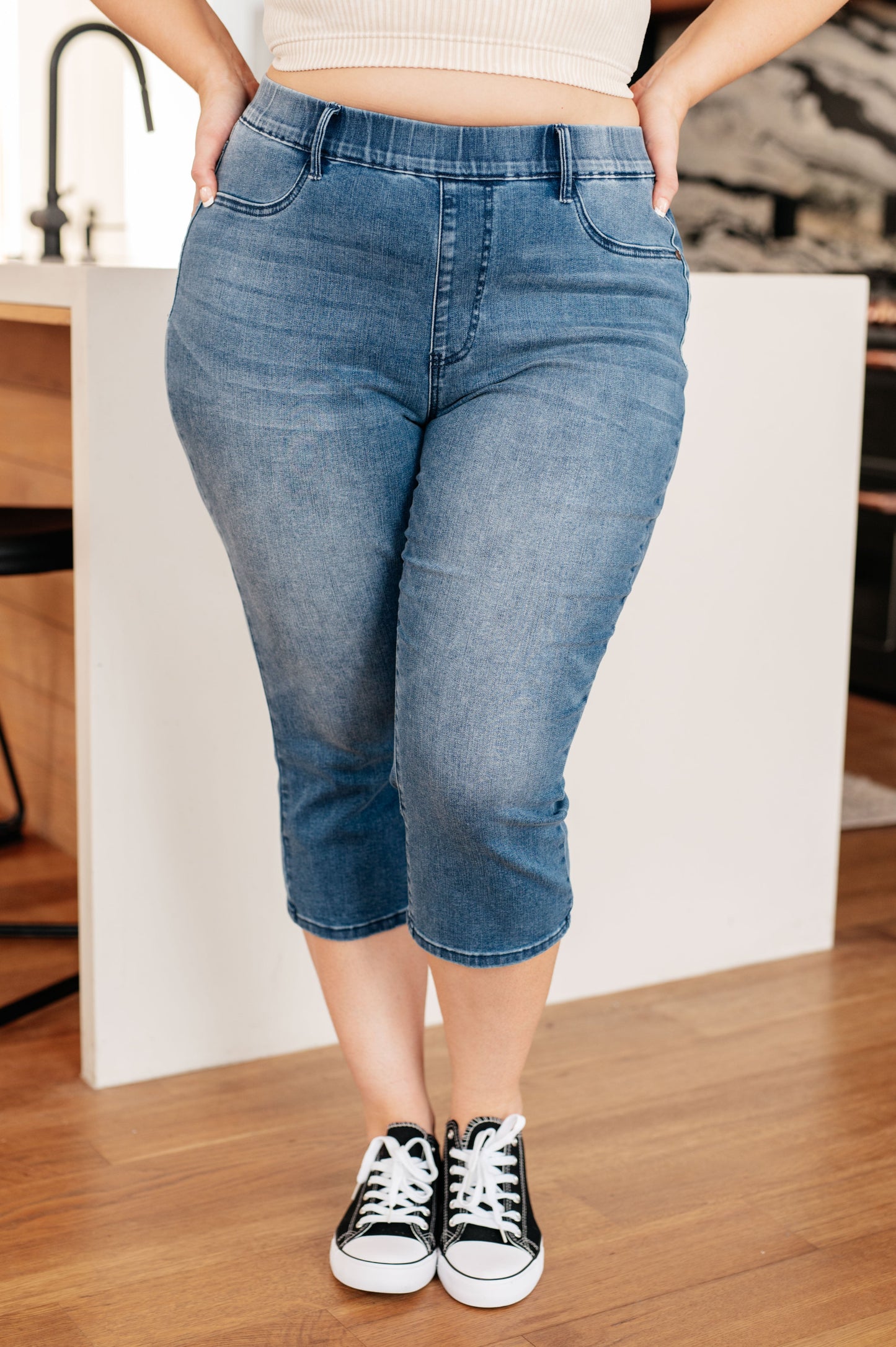 Emily High Rise Cool Denim Pull On Capri Jeans - ONLINE EXCLUSIVE!