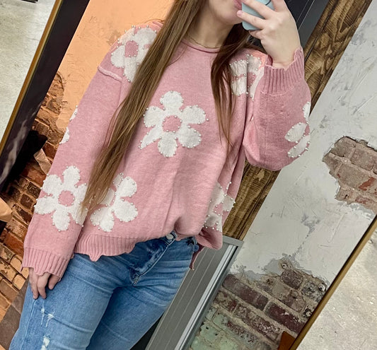Floral Pearl Sweater