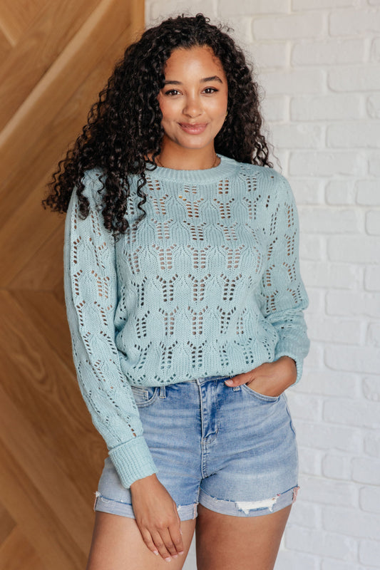 Hole In One Sheer Pointelle Knit Sweater - ONLINE EXCLUSIVE!