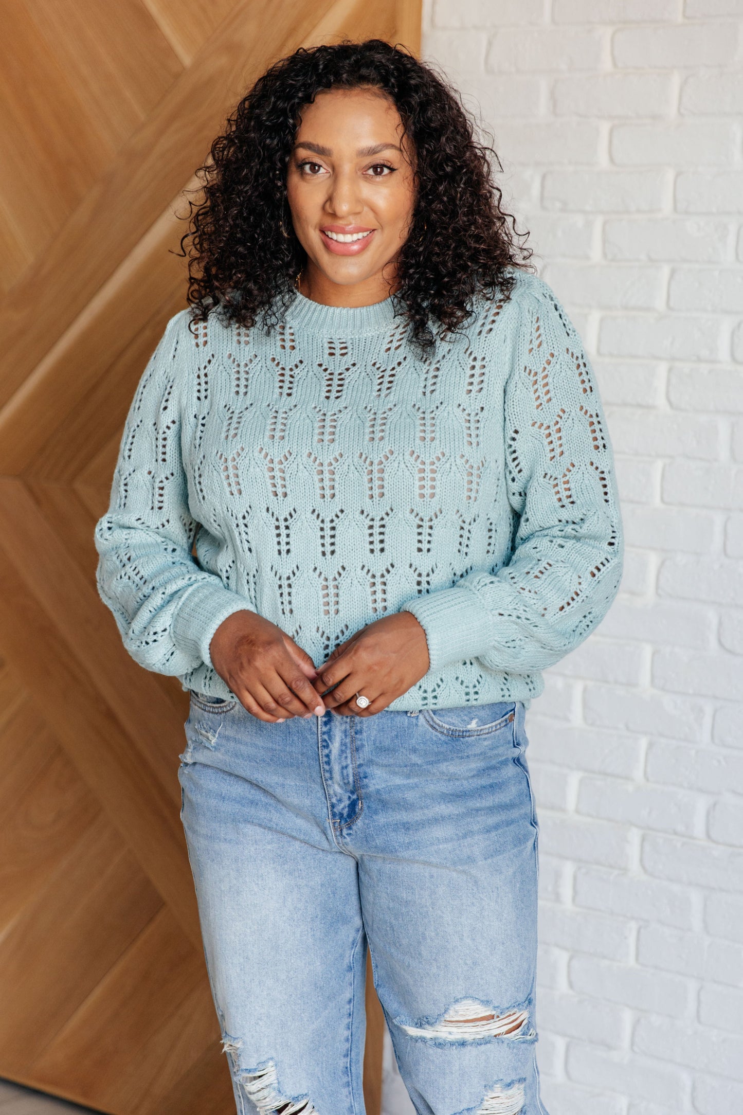 Hole In One Sheer Pointelle Knit Sweater - ONLINE EXCLUSIVE!