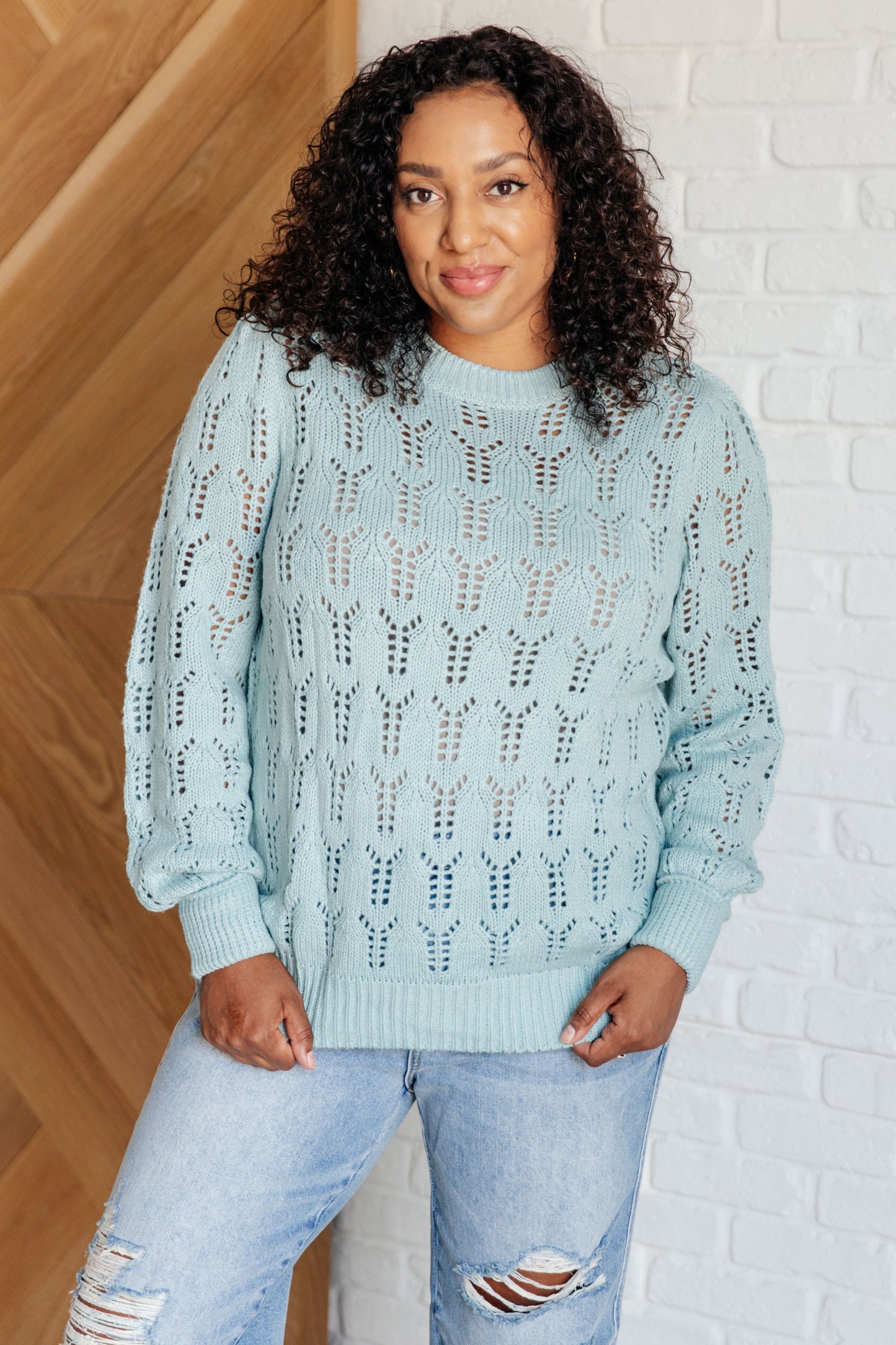 Hole In One Sheer Pointelle Knit Sweater - ONLINE EXCLUSIVE!