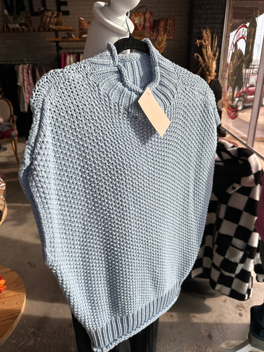 blue babe knit sweater - CLEARANCE