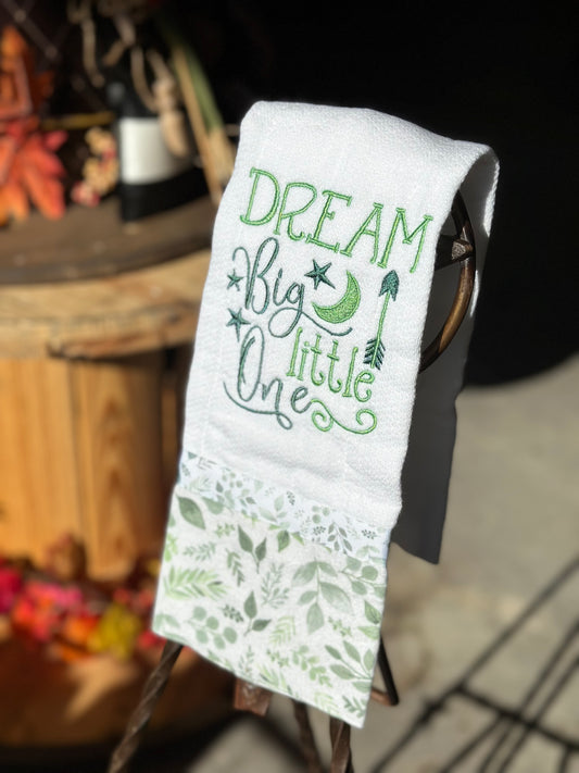 Dream Big Little One Embroidered Burp Rags