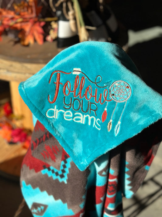 Follow Your Dreams Embroidered Baby Blanket