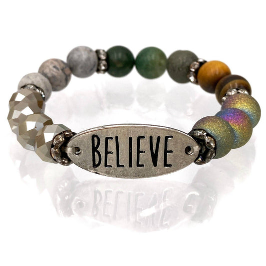 Believe Multicolor Beaded Bracelet