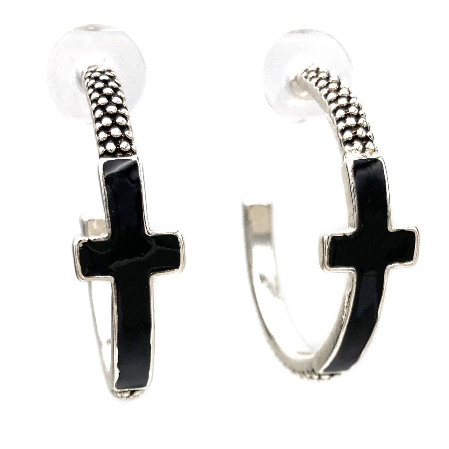 Lunar Deer - Colored Cross Hoop Earrings