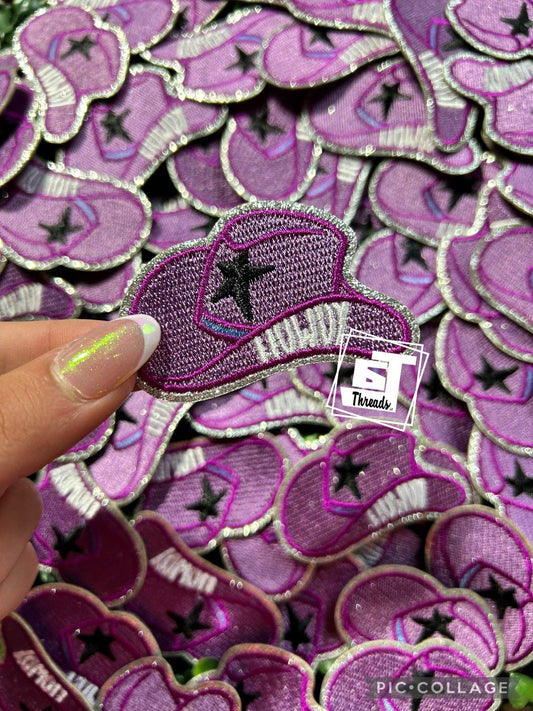 6j Threads LLC - Purple Cowboy Hat....Cap Patches Only