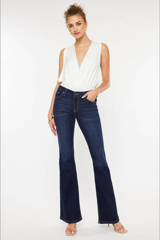 KC6102TD - Kan Can Mid-Rise Flare Jeans