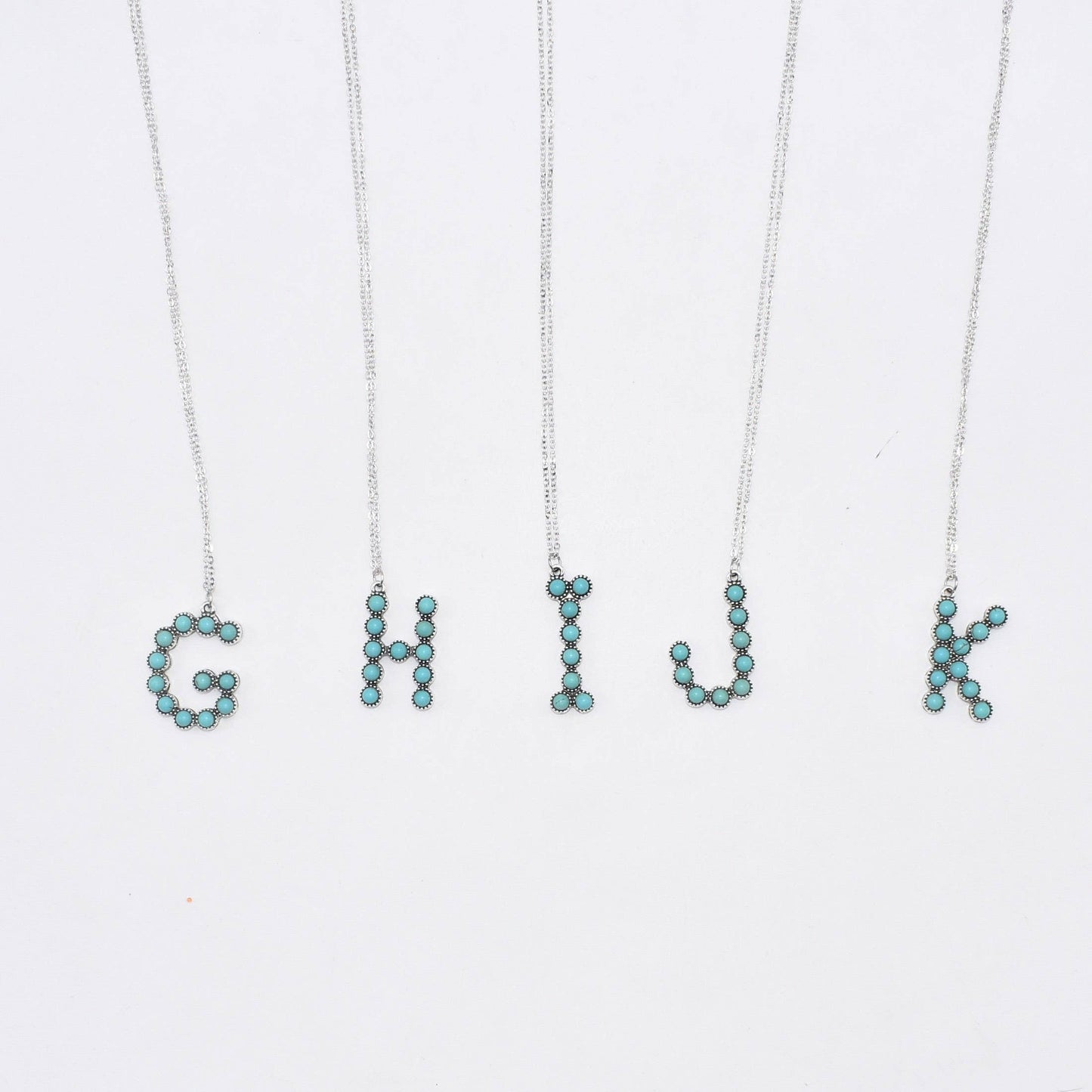 Turquoise Initial Necklaces