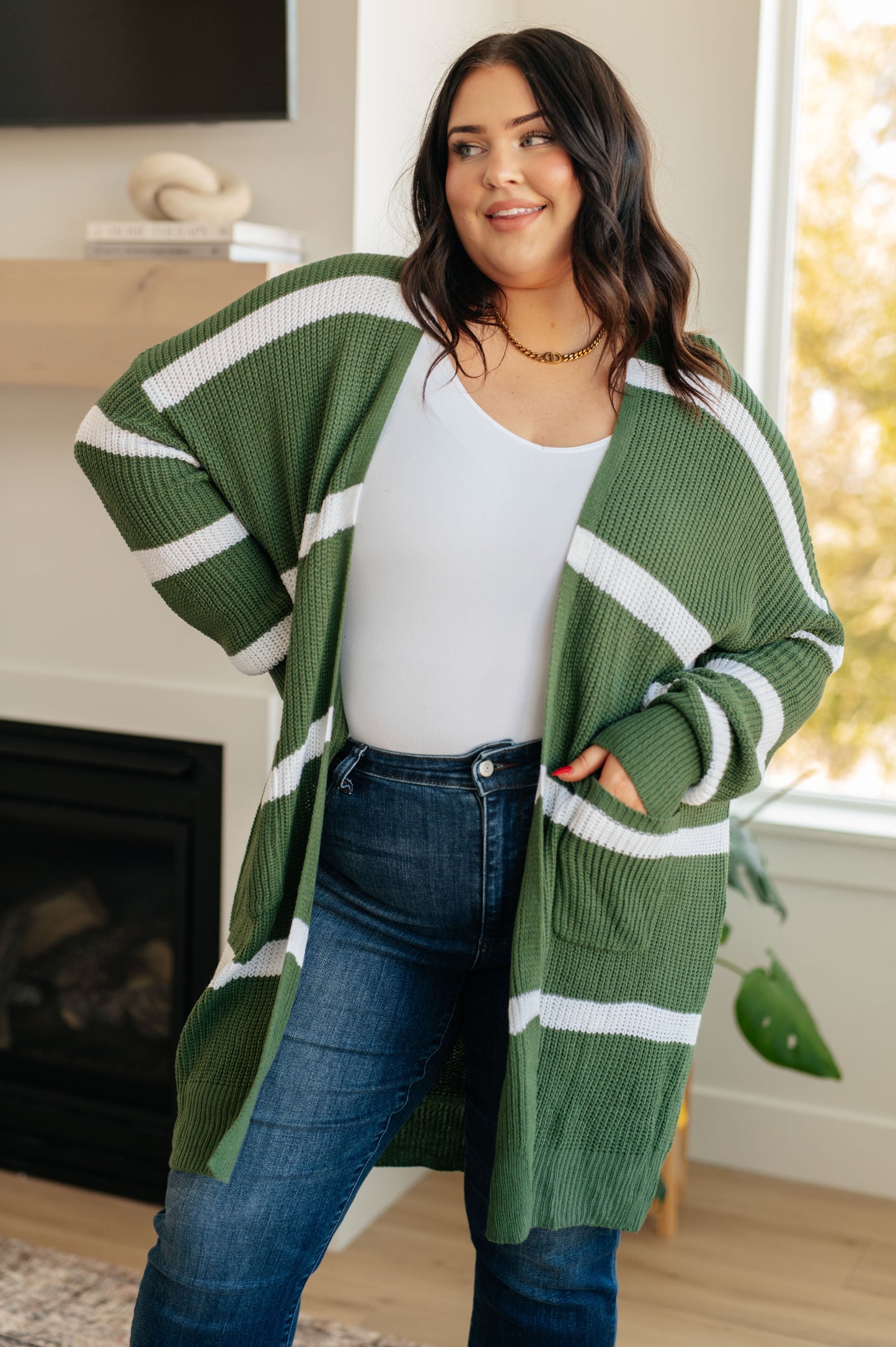 Brighter is Better Striped Cardigan in Green - ONLINE EXCLUSIVE!