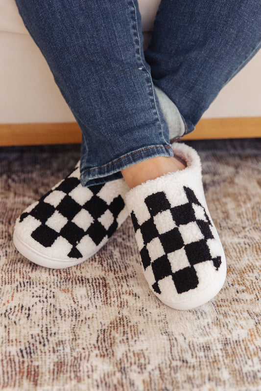 Checked Out Slippers in Black - ONLINE EXCLUSIVE!