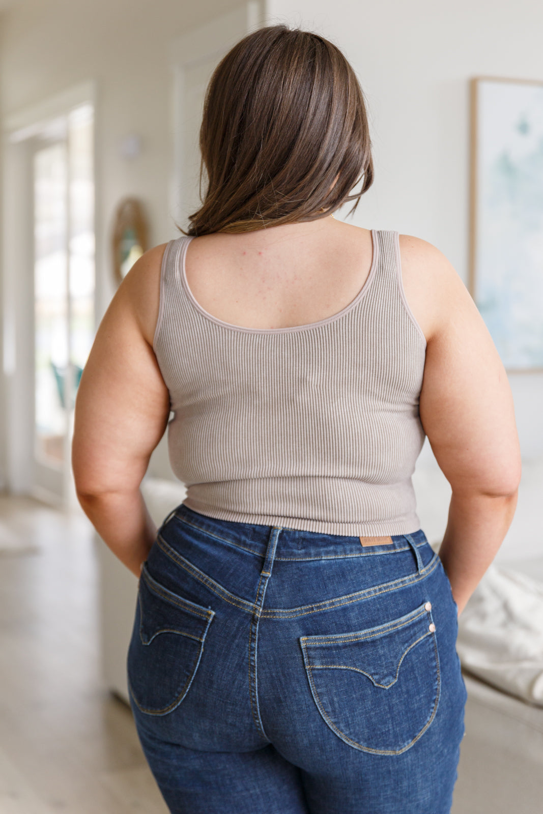 Fundamentals Ribbed Seamless Reversible Tank in Light Mocha - ONLINE EXCLUSIVE!