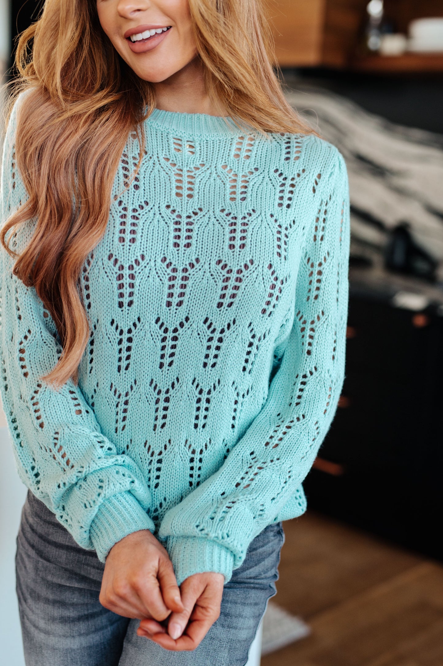 Hole In One Sheer Pointelle Knit Sweater - ONLINE EXCLUSIVE!