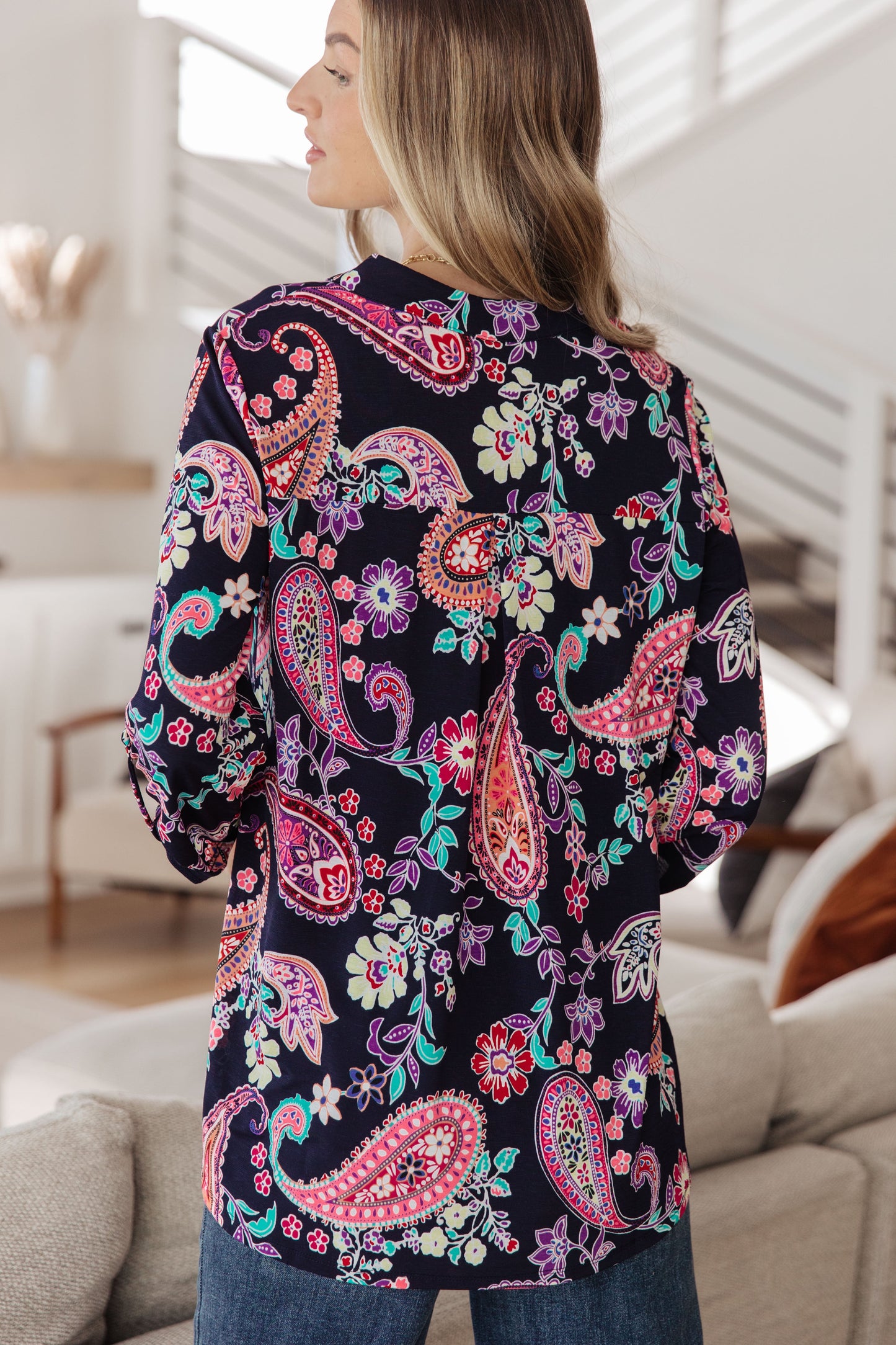 Little Lovely Blouse in Navy Paisley - ONLINE EXCLUSIVE!