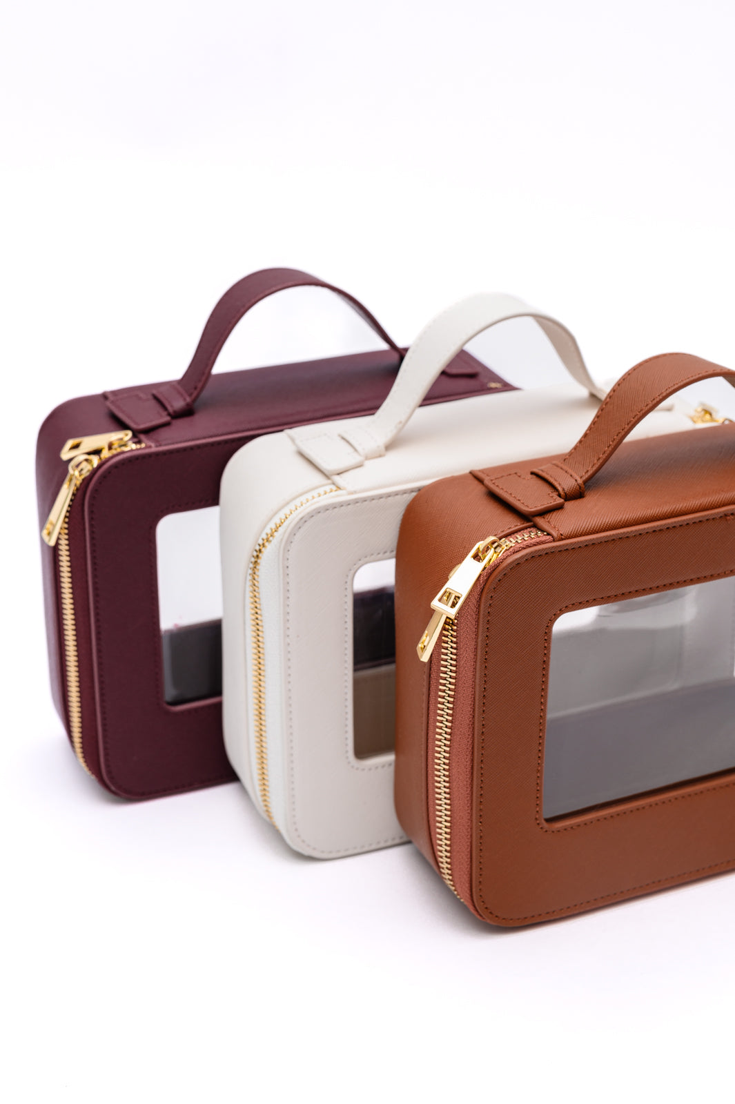 PU Leather Travel Cosmetic Case in Wine - ONLINE EXCLUSIVE!