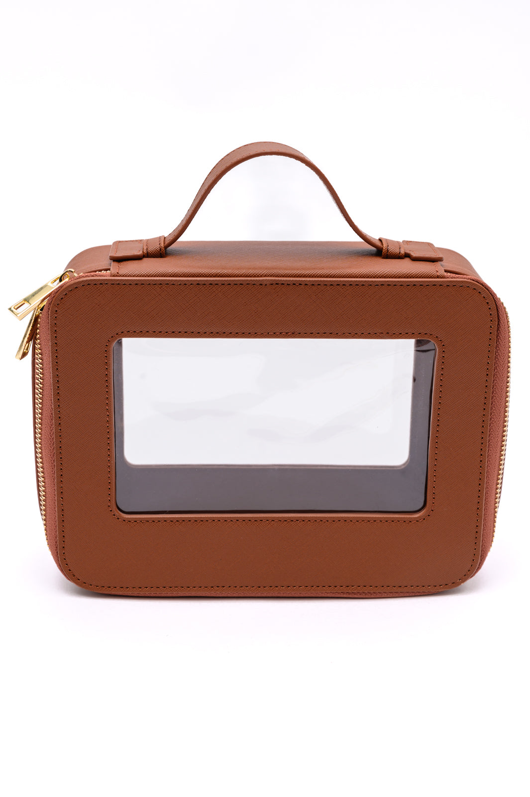 PU Leather Travel Cosmetic Case in Camel - ONLINE EXCLUSIVE!