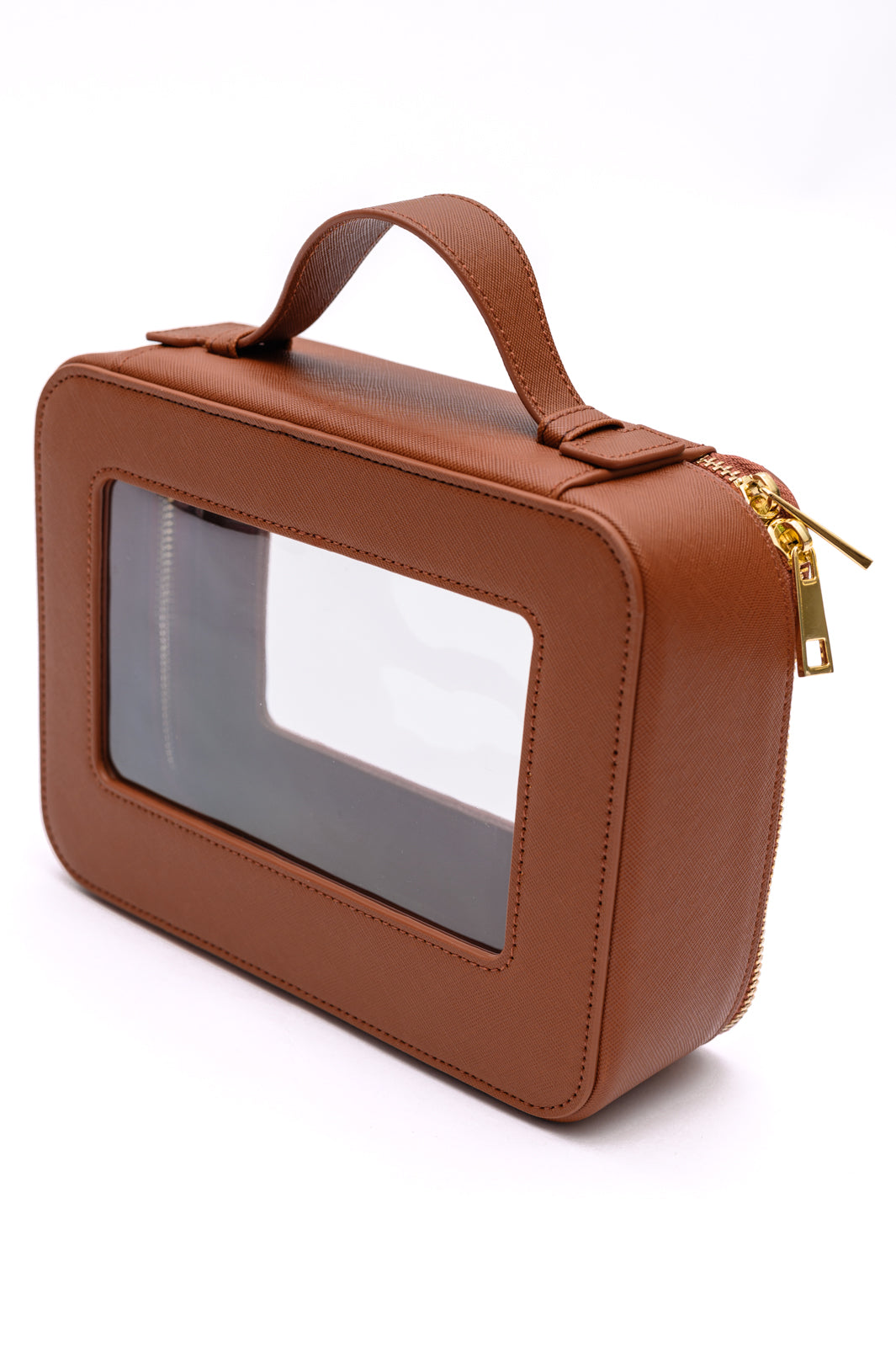 PU Leather Travel Cosmetic Case in Camel - ONLINE EXCLUSIVE!