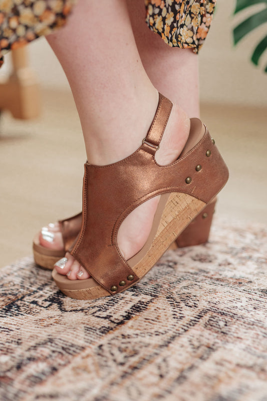 Walk This Way Wedge Sandals in Antique Bronze - ONLINE EXCLUSIVE!